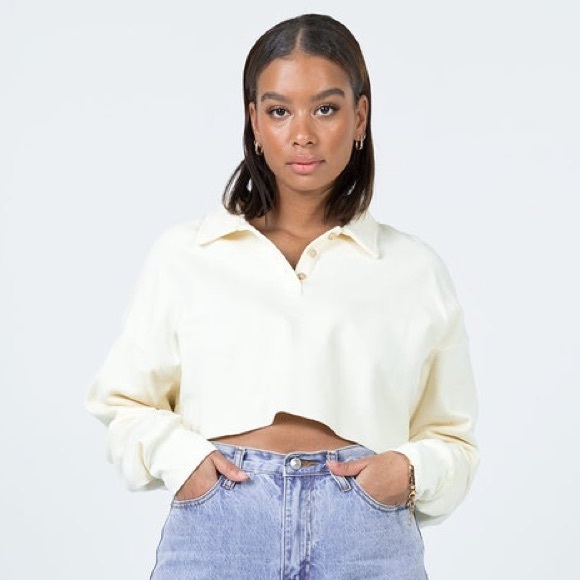 Princess Polly | Lucia cropped sweatshirt cream - Picture 5 of 6
